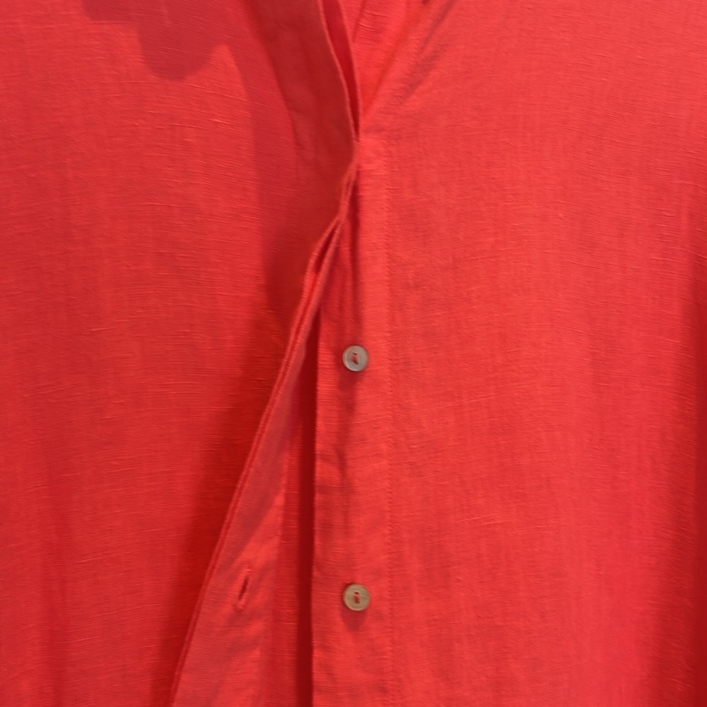 Massimo Dutti Coral Linen Hi Low Tunic Blouse Size XS - Picture 5 of 14
